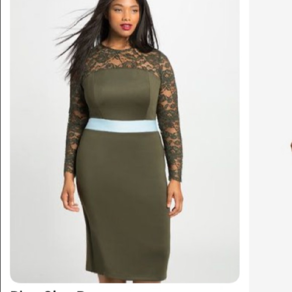 Fitted Lace overlay dress women’s plus